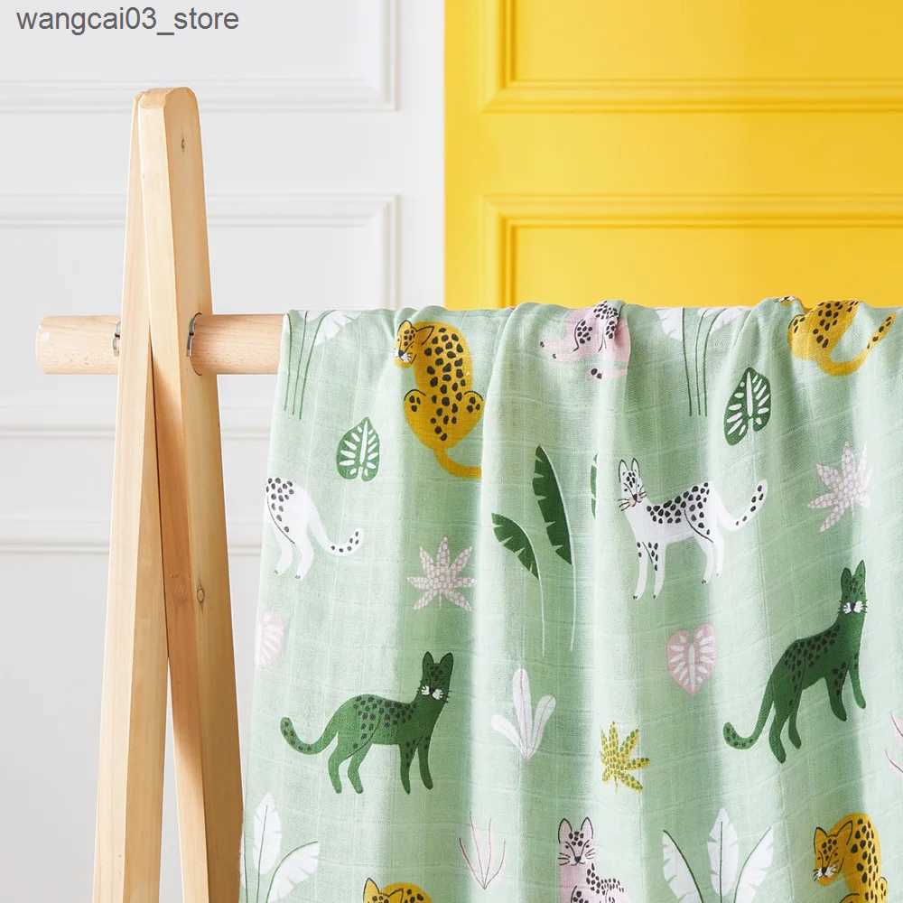 Blankets Swaddling Kangobaby #My Soft Life# New Design Bamboo Cotton Muslin Swaddle Baby Blanket Nursing Cover Super Comfortable Newborn Wrap L240910