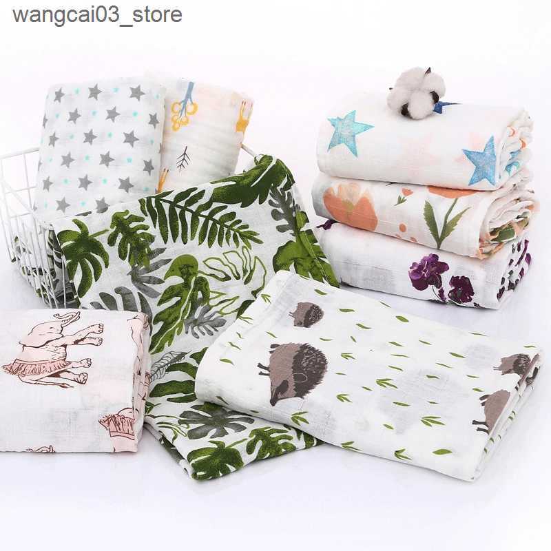 Blankets Swaddling 29 Designs Super Soft Cotton Muslin Baby Swaddle Blanket Skin-friendly Newborn Swaddle Wrap Baby Bedding Sheet Swaddle Blanket L240