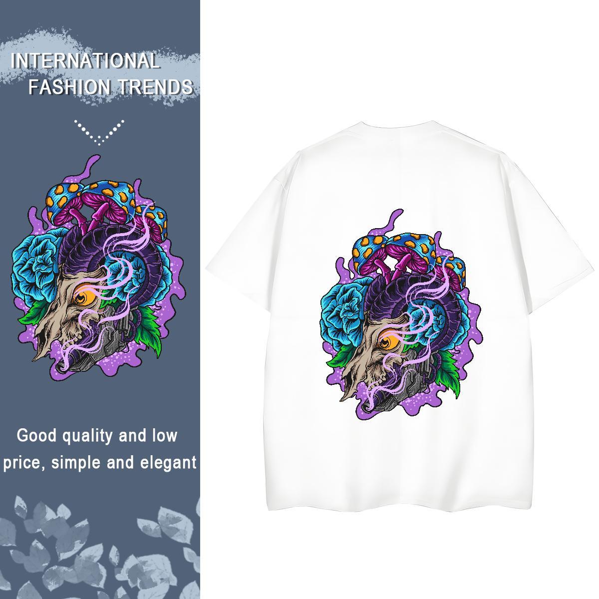 Classic T Shirts Women 230g 100% Cotton O-Neck Short Sleeve Sports Street Wear skull Unisex Tshirts Designer Nice Plus Size Custom Clothes