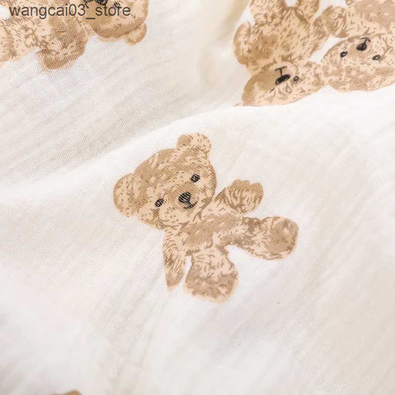 Blankets Swaddling New Baby Cotton Muslin Tassels Swaddle Print Newborn Wrap Receiving Blanket Sleeping Blanket Diapers Baby Bath Towel 100x120cm L240