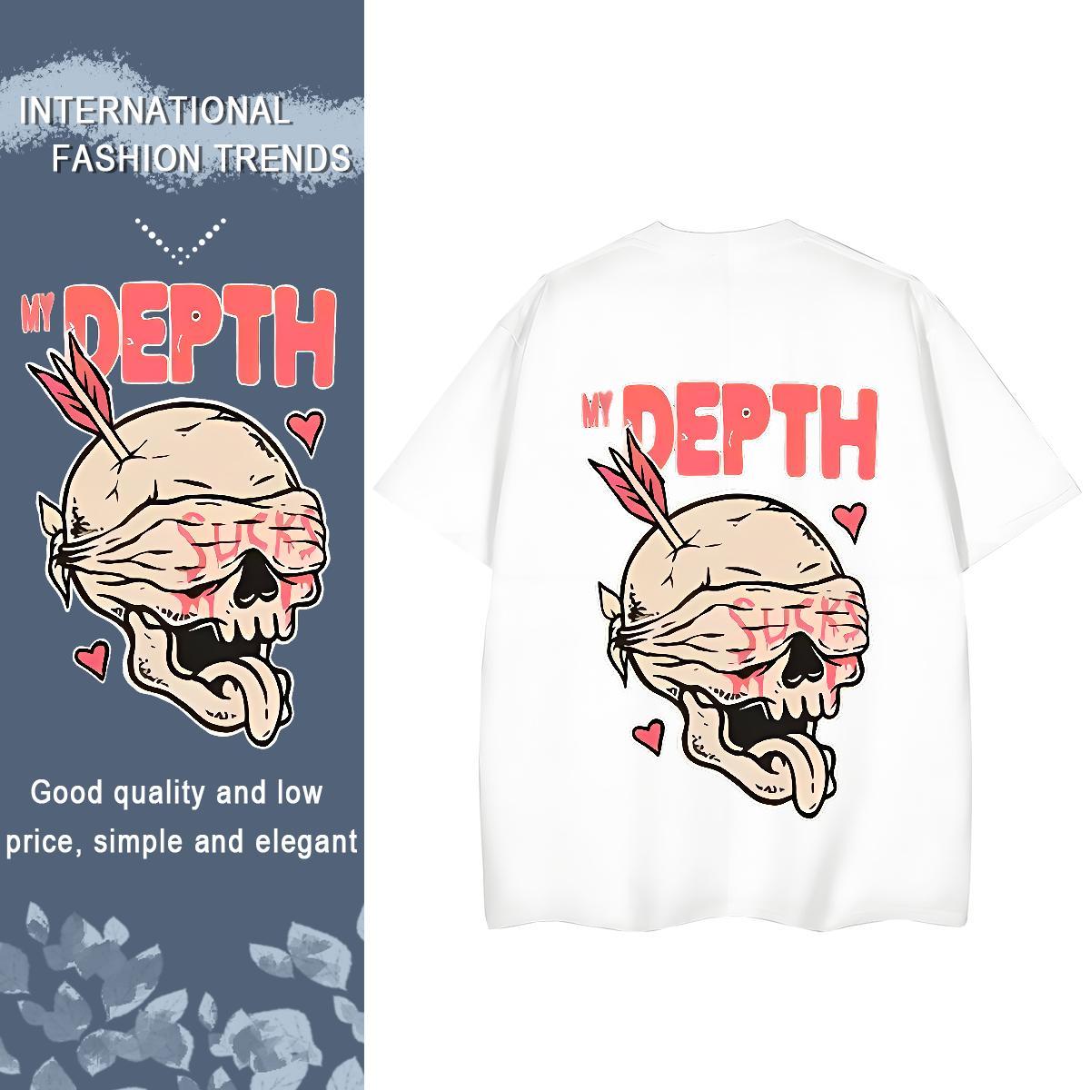 Fashion New T Shirts Women 230g Pure Cotton Crew Neck Sports Casual halloween Unisex Tshirts Soft Anime Top Tees