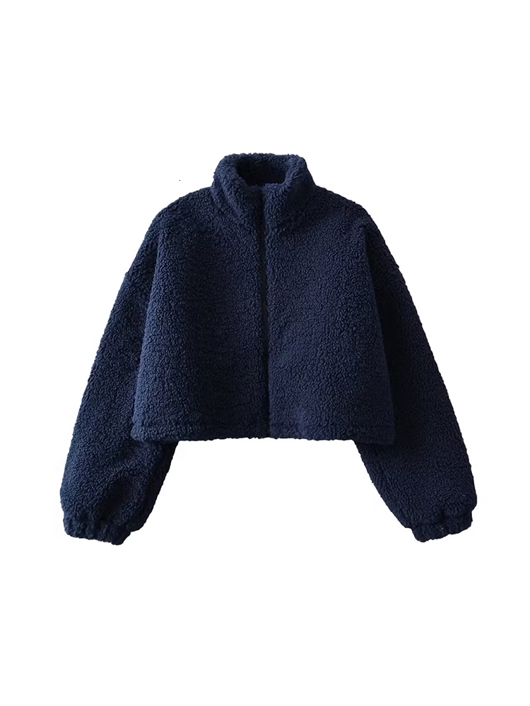 Women's Brown Faux Rabbit Fur Coat Warm Fashion Overcoat Haruku Vintage Turtleneck Plush Teddy Coats 90S 2000S Clothes Winter