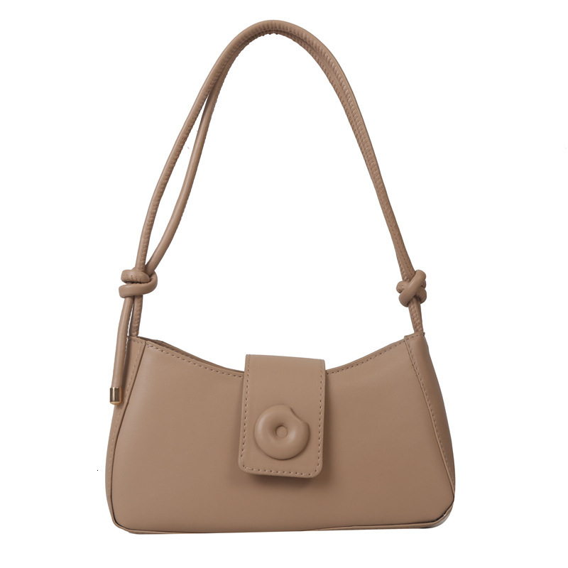 Solid color small fresh and stylish underarm for women's commuting, textured single shoulder crossbody bag, casual bag