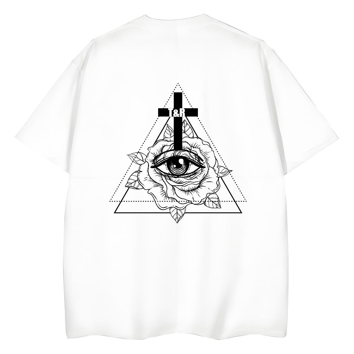 TOP Quality T shirt 230g Pure Cotton Comfortable Hip Hop eye of the devil Couples T Shirts High quality Custom Print Oversized Top Shirts