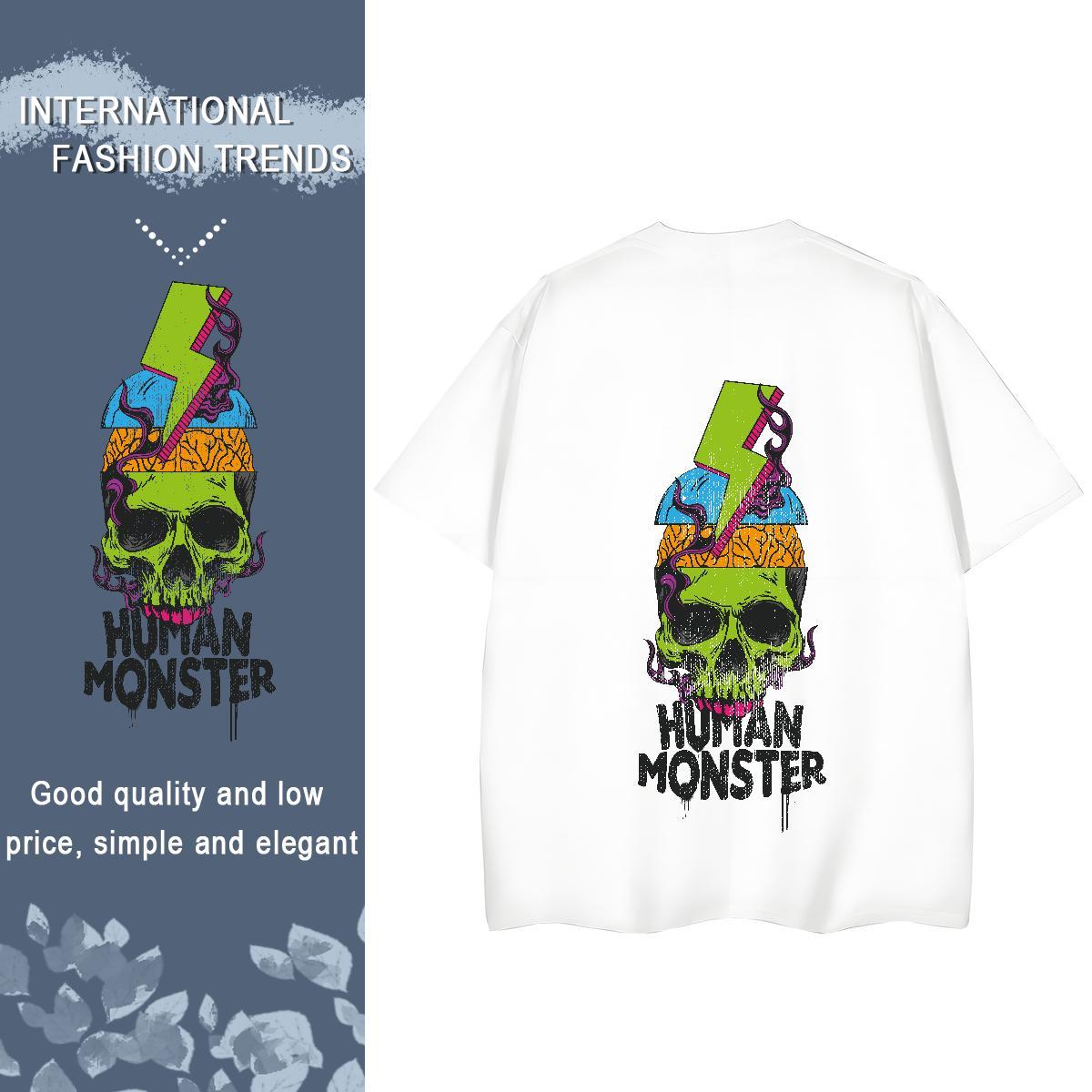 Designer T-Shirts for Women 230g Cotton O-Neck Short Sleeve Casual skull Women Tshirts Female DIY Logo Tees