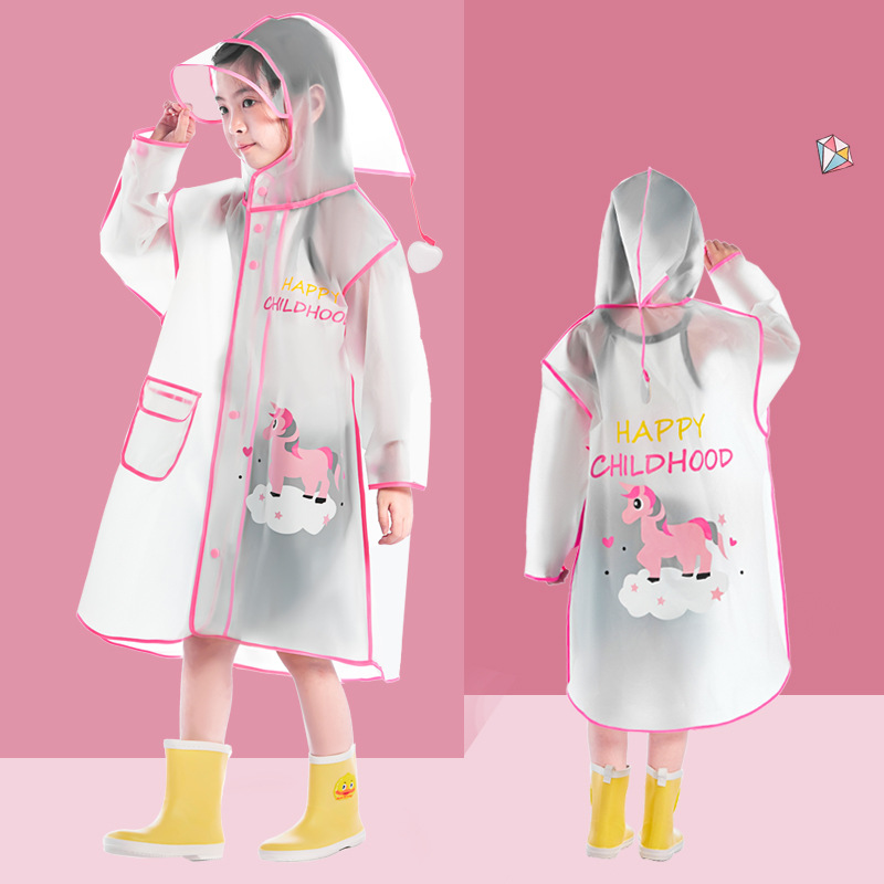 Non toxic and harmless children's hooded raincoat protecting baby's health