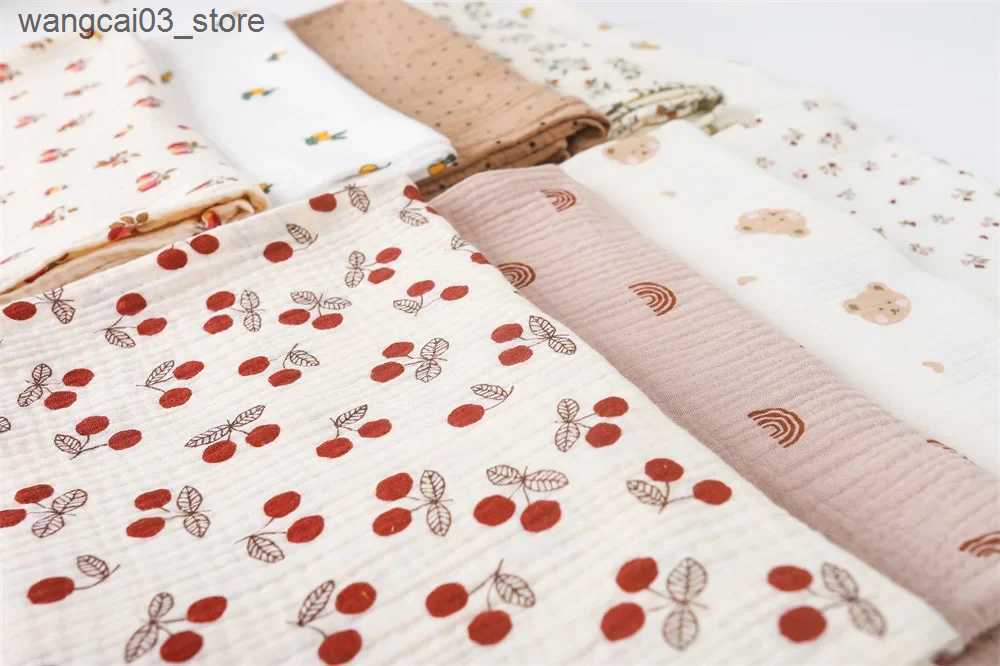 Blankets Swaddling Cotton Gauze Muslin Baby Blanket Super Soft Newborn Swaddle Wrap Quick Dry Boy Girl Kids Bath Towel Baby Stroller Blanket Cover L24