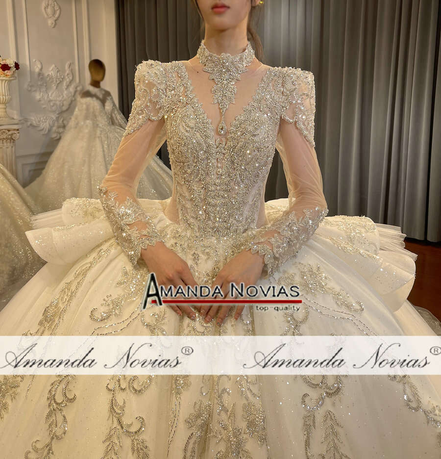 Special Design Beading Lace Wedding Dress Dubai Style