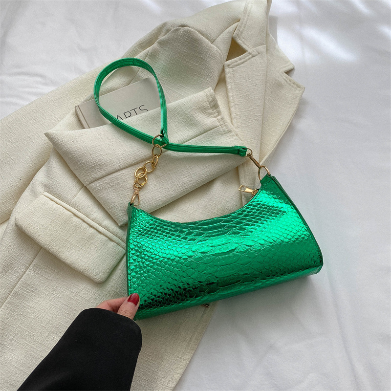 Fashionable popular solid color shoulder new style, stylish simple bag, hand-held and underarm women's bag