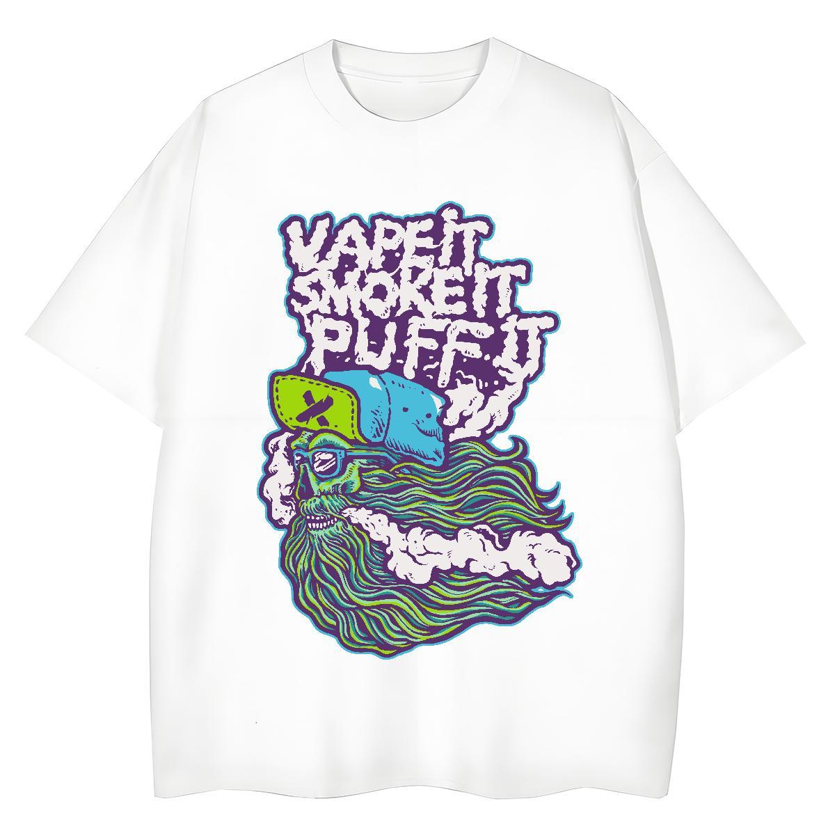 DIY T Shirts Women 230g Cotton O Neck Short Sleeves Sports Street Wear skull Tshirt for Man Woman Popular Custom Printing Clothes