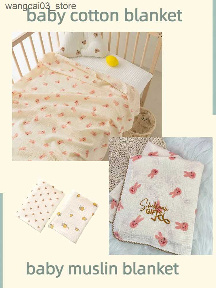 Blankets Swaddling Customized Embroidered Name Muslin Blanket Baby Cotton Baby Blanket Baby Products Blanket For Newborns Baby Swaddling Blanket L2409