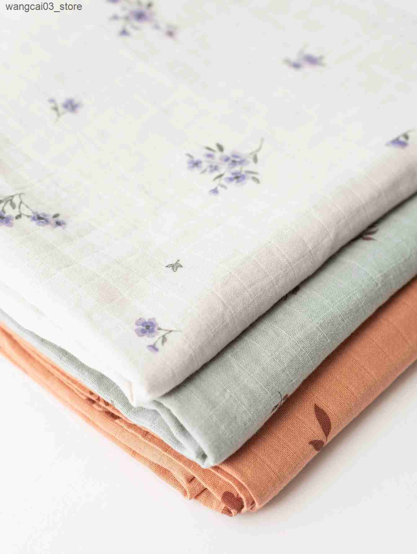 Blankets Swaddling 120*120cm Baby Receive Blanket for Newborn 100% cotton Wrap Muslin Swaddle Blanket Bedding Infant Bath Towel Items Mother Kids L240