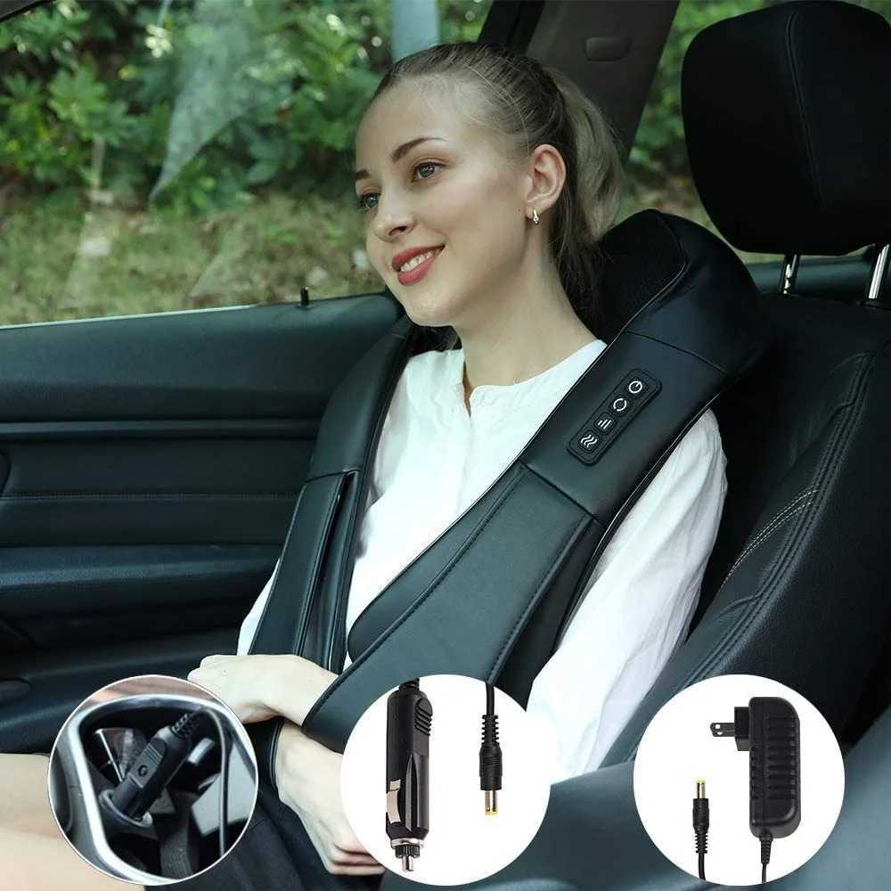 Heated neck and back massager electric deep tissue kneading and massage pillow for shoulders back and neck muscle W240819