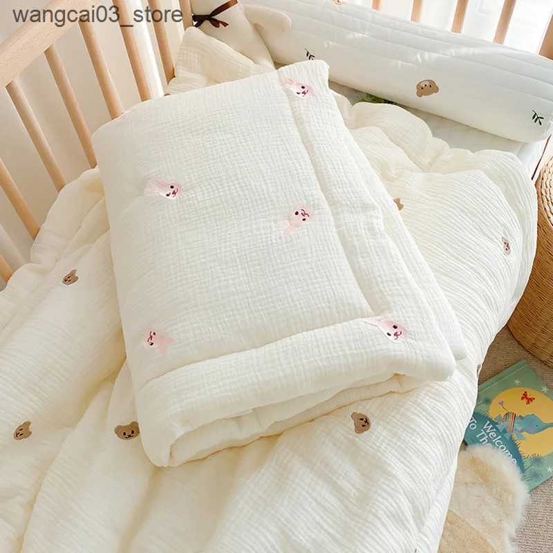 Blankets Swaddling Cartoon Bear Bunny Baby Quilt Newborn Nap Quilts Soft Cotton Infant Blanket Spring Fall Winter Swaddle Wrapped Bedding 100*120CM L2