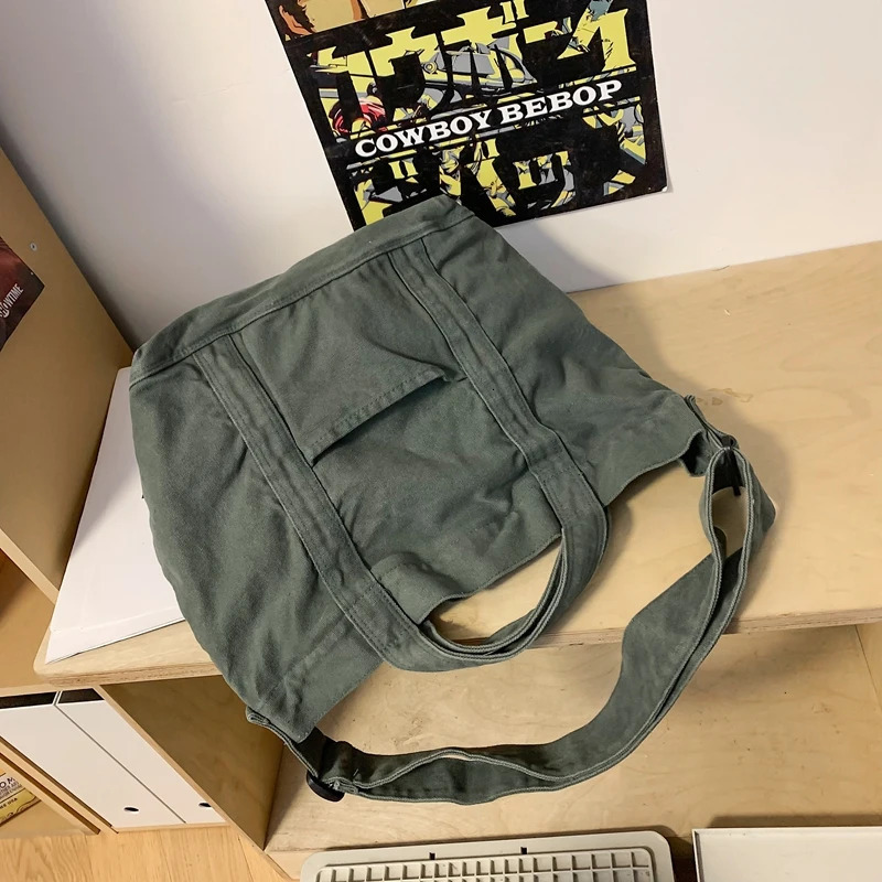 100% pure cotton womens shoulder bag high-quality canvas cross body bag unisex solid wood bag Korean style cross body bag 241008