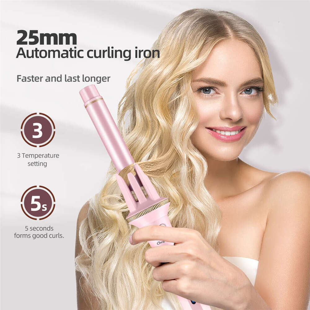 25mm Automatic Curler Stick Professional Rotating Curg Iron Negative Ion Hair Waver Ceramic Coating Styg hine