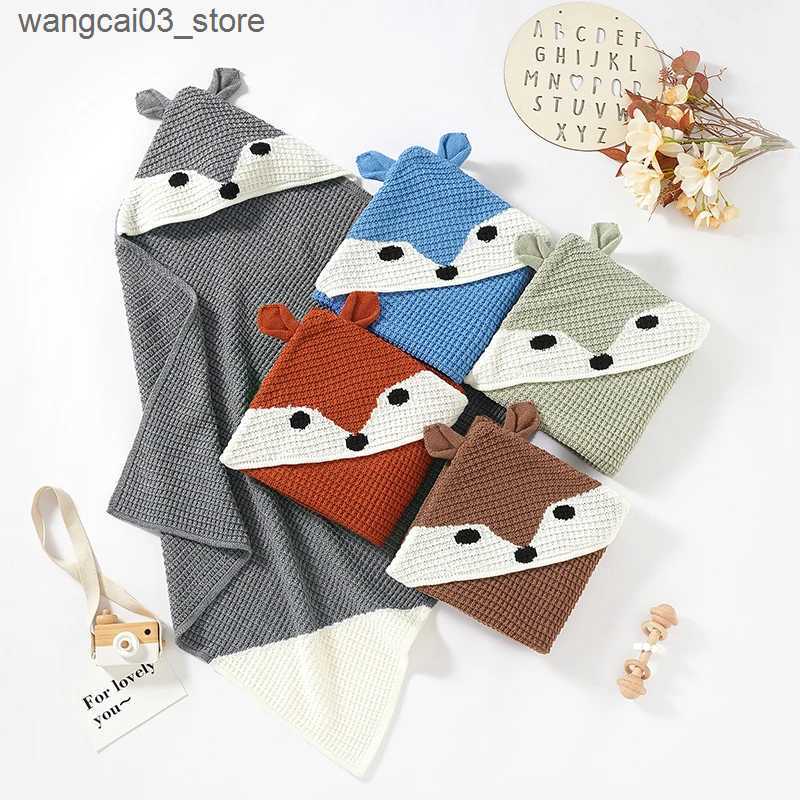 Blankets Swaddling Newborn Baby Blanket Knitted Infant Girls Boys Bedding Quilt 75*75CM Toddler Stroller Swaddling Fashion Cute Fox Sleeping Covers L2