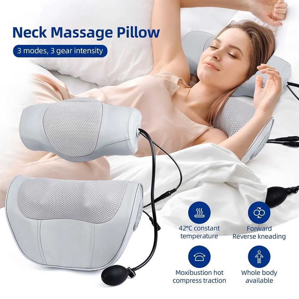 2-in-1 electric neck and back massage pillow waist massage pillow kneading massage pad finger pressure head shoulder massage head W240819
