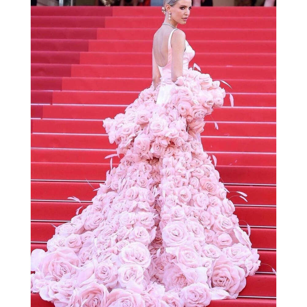 Gorgeous Mermaid Celebrity Dresses For Women 3D Skirt Slim Fit Sleeveless Backless Dress Party Gown