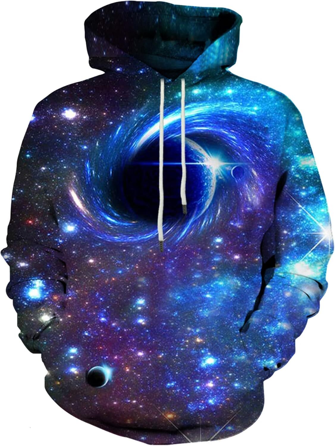 Men's hoodie Women's and men's realistic 3D printed Galaxy Star pullover hoodie sweatshirt with large pocket graphics hoodie sweatshirt