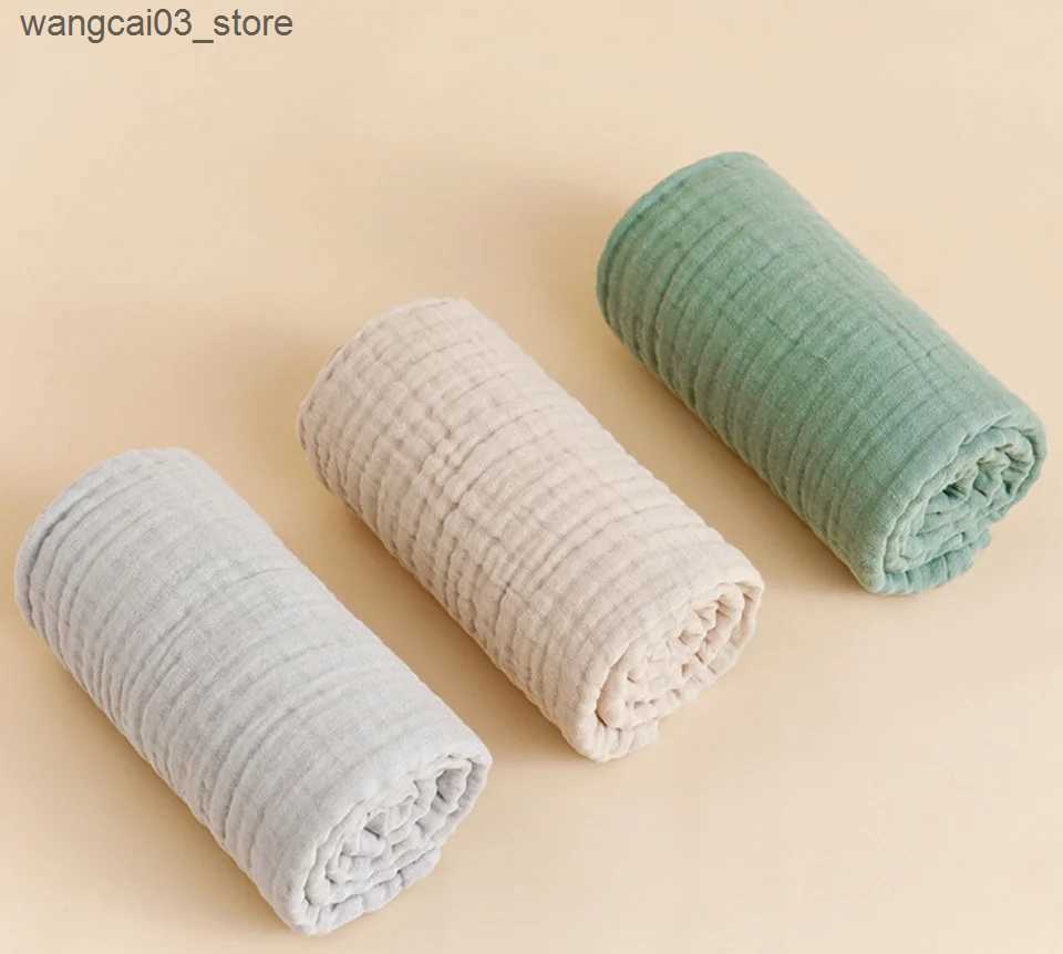Blankets Swaddling 6 layers Muslin Baby Blanket Newborn Swaddle Blankets Soft Baby Receiving Blanket Infant Sleeping Cover Bath Towel Crib Quilts L240