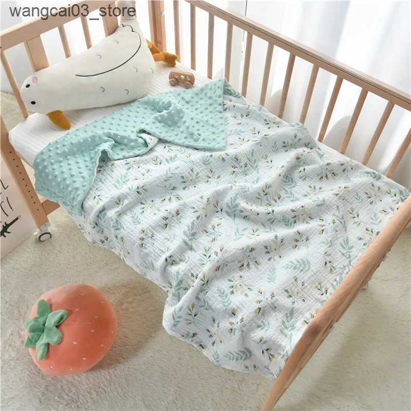 Blankets Swaddling Muslin Baby Swaddle Blankets Newborn Baby Blanket For Boys Girls Cotton Minky Soft Infant Sleeping Cover Crib Quilt Baby Stuff L240