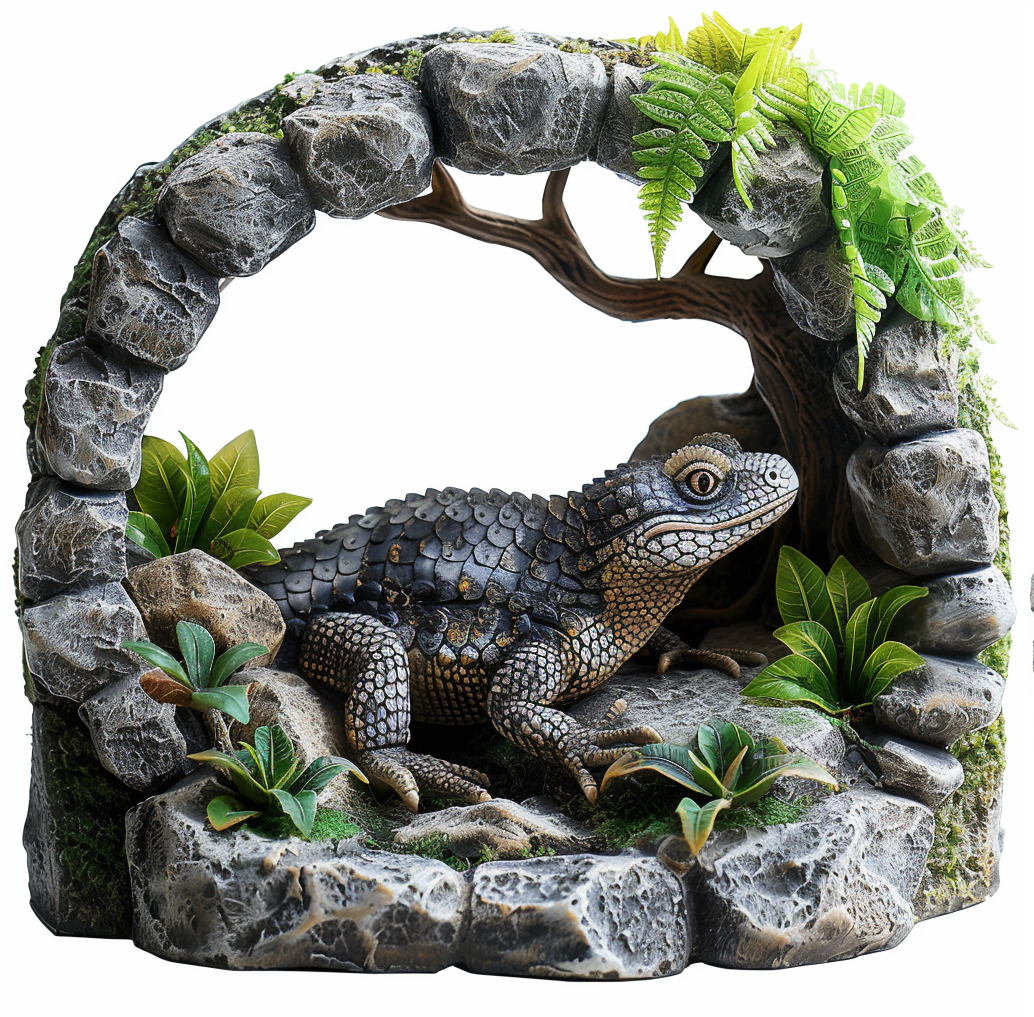 Newest Popular Hideout Resin Lizard Habitat Basking Platform Hiding Cave Small Animal Snake Reptile Hide