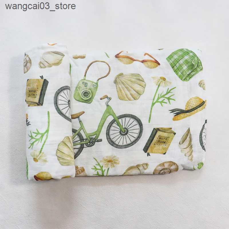 Blankets Swaddling Newborns Baby Blanket Super Soft Bamboo Cotton Muslin Baby Swaddle Wrap Infant Stroller Nursing Cover Bath Towel 120X120CM L240910