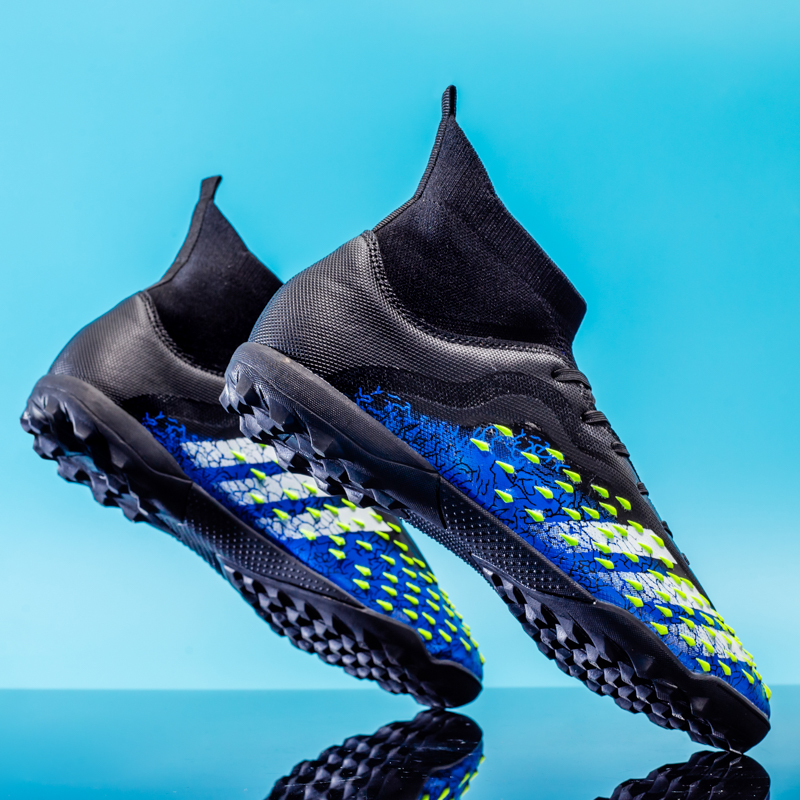 hot Youth Adult TF Professional Training Football Shoes Leather Knitted Breathable Anti Slip Sneaker Fashion Trendy Footwear 36-45