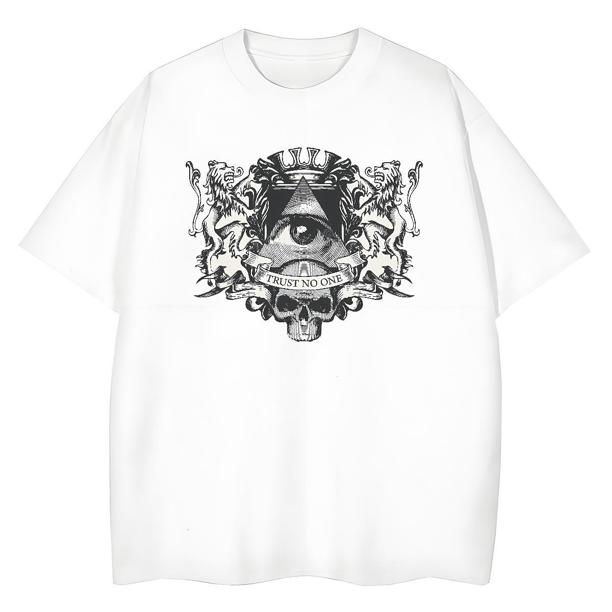 Fashion New T shirt 230g Pure Cotton Breathable Short Sleeve Street Wear eye of the devil Lady T shirt Free Shipping Custom Print Plus Size Tees