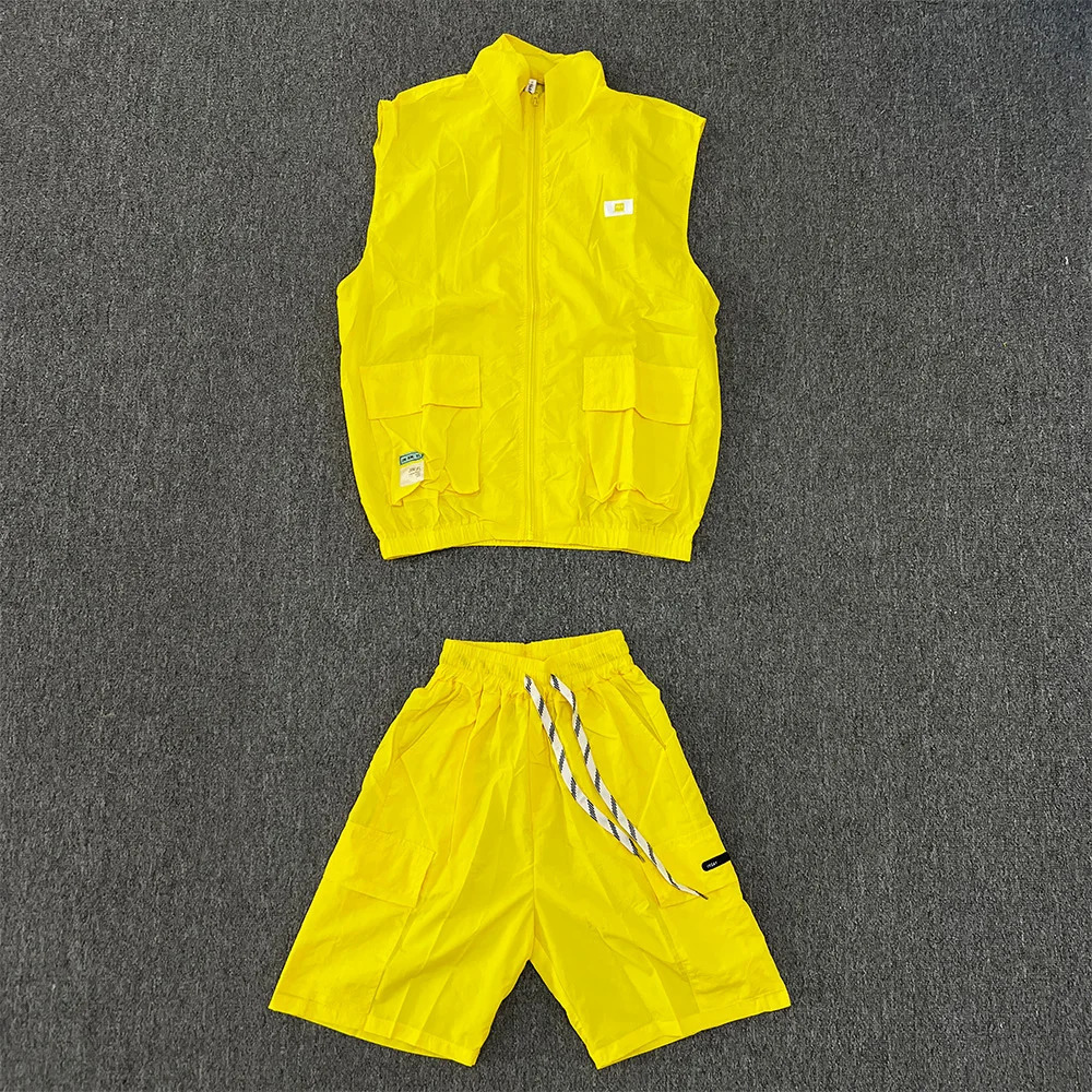 Summer Tracksuit Couple Set Canshoulder Outdoor Sunscreen Neutral Trend 2piece Workwear Pants Vest Coat 241008