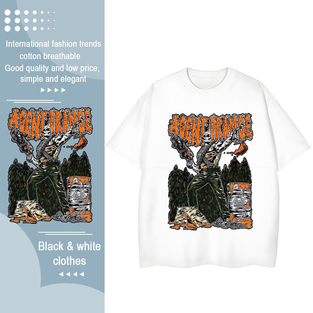 2024 Designer T-Shirts 230g Cotton Breathable Street skull Tshirt for Man Woman Nice Custom Printed Tops Shirt