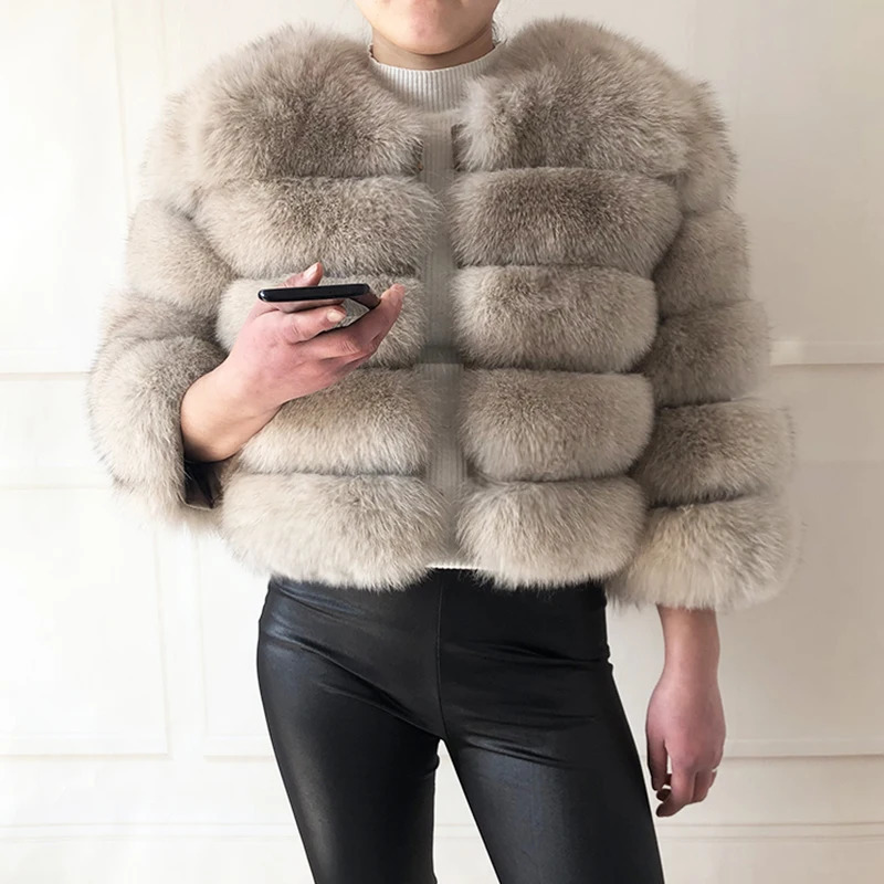 2024 style fur coat 100% natural fur jacket female winter warm leather fox fur coat high quality fur vest 241010