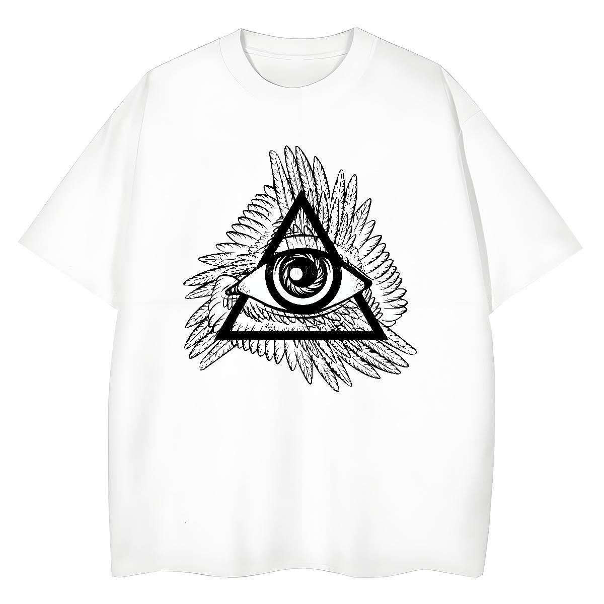 DIY T shirt 100% Cotton 230g Breathable Short Sleeve Spring Summer eye of the devil Womens Tshirts Nice Skull Tees Shirts