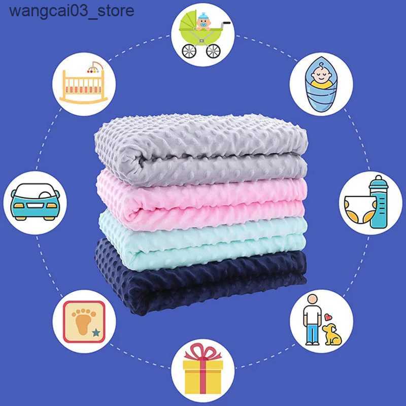 Blankets Swaddling Winter Thick Thermal 3d Minky Dot Kids Blanket Super Soft Sherpa Fluffy Toddler Baby Blanket Quilt Swaddle Office Seat Blanket L240