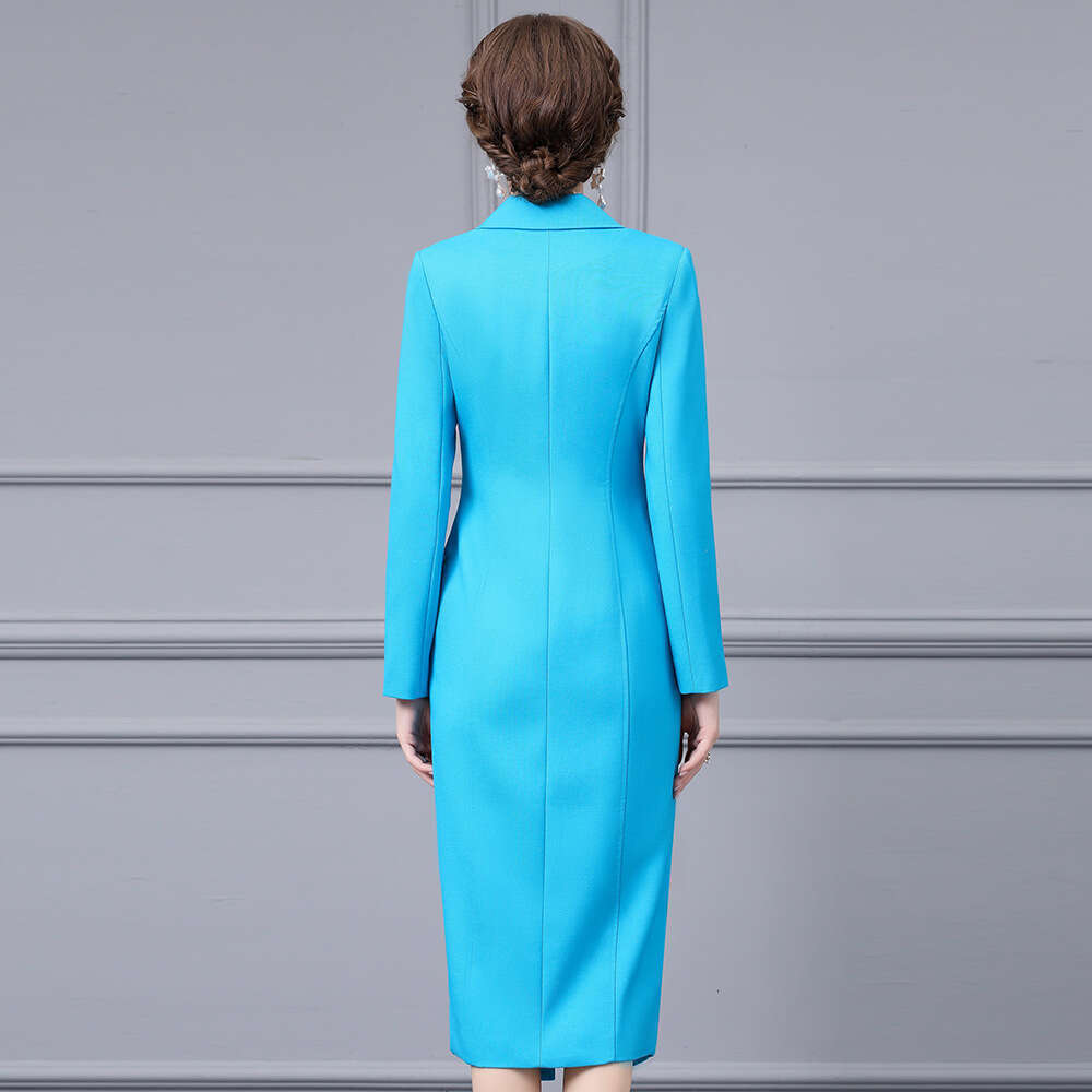 s new Chinese style buckle suit for autumn 2024 light mature imperial style high waist slimming and hip hugging dress