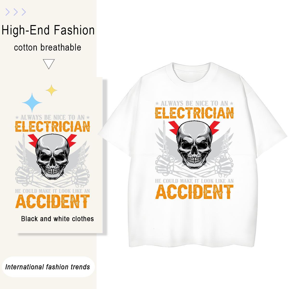 Stylist T Shirt For Woman 100% Cotton 230g Breathable Short Sleeve Street Wear skull Women Tees Female Anime Print Clothes Shirt