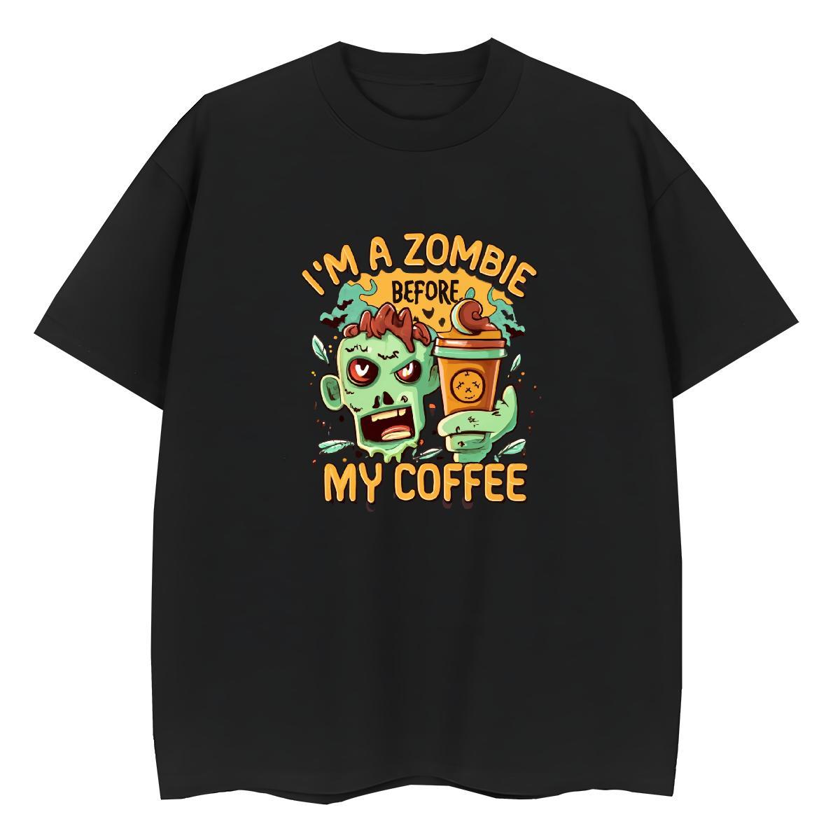 2024 Casual T shirt 230g 100% Cotton Round Neck Short Sleeve Casual Beach skull Tshirt for Man Woman Unisex Black Oversized Clothes Shirt