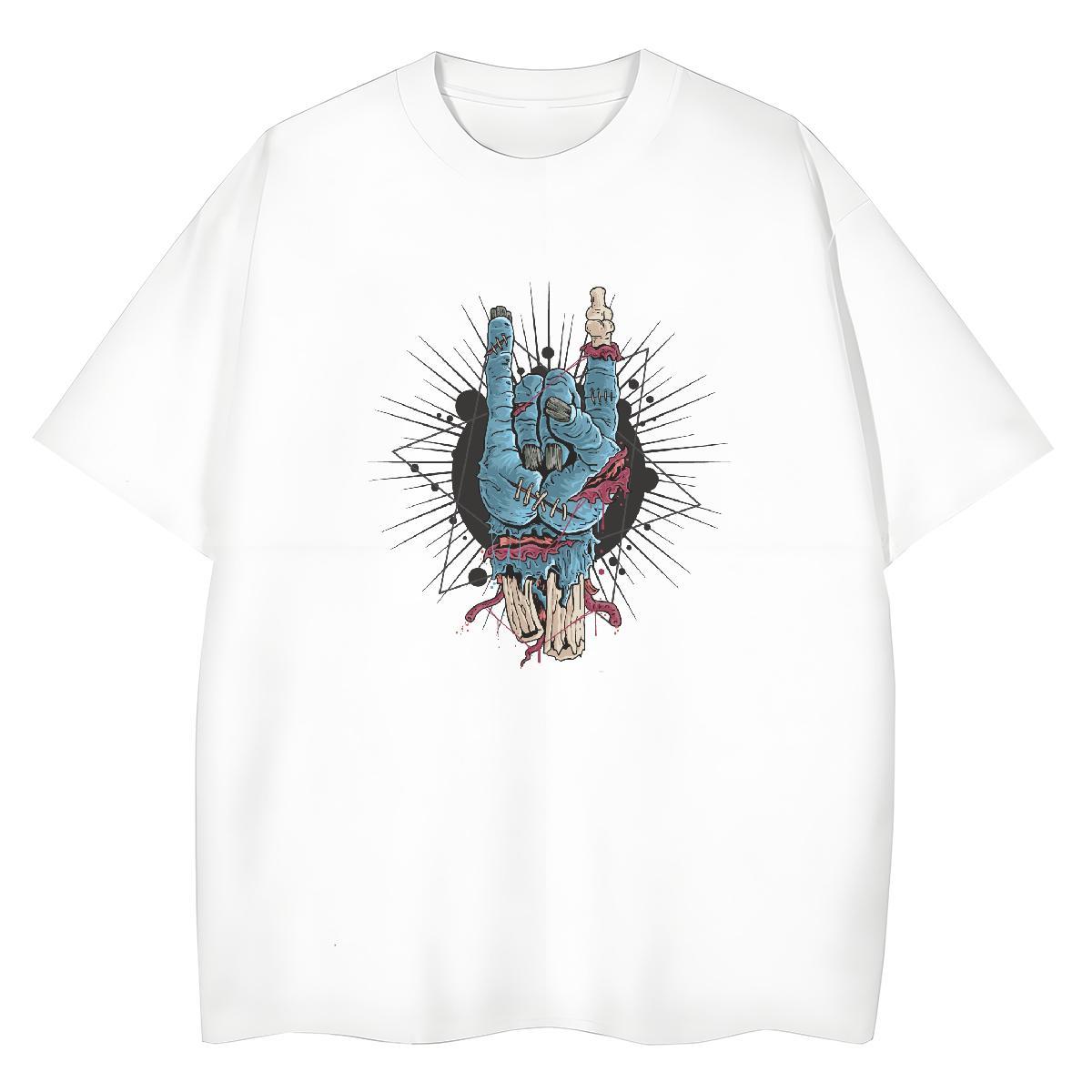 Fashion New Woman T Shirts 230g Cotton Breathable Crew Neck Casual skull Lady T shirt Unisex Anime Polos