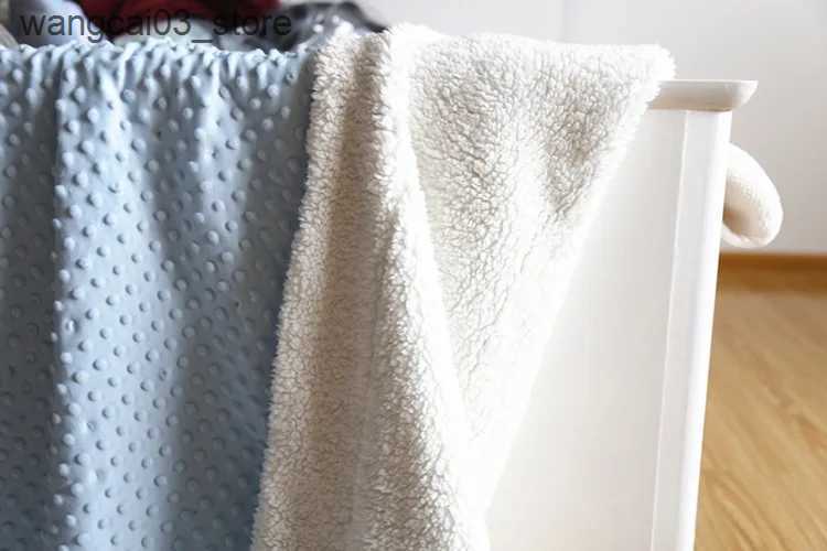 Blankets Swaddling Batch sale 3d minky dot kids blanket super soft sherpa fluffy toddler baby blanket quilt swaddle office seat blanket 80X110cm L2409