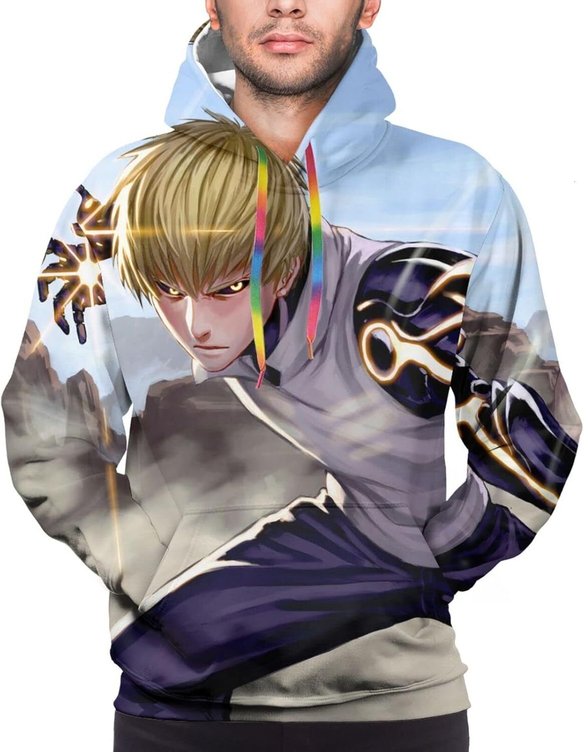Hoodie for Mens Womens 3D Print Fashionable Simple One-Punnch Man Genos Saitama Anime Hooded Sweatshirt Hoodie for Adults Autumn trend