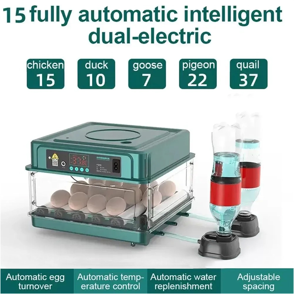 9/15 Egg Incubator with drawer type mini egg incubator, fully automatic intelligent household incubator,water replenishment