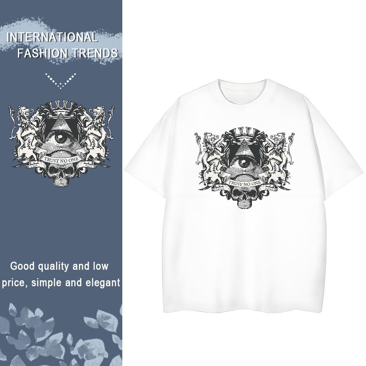 Fashion New T shirt 230g Pure Cotton Breathable Short Sleeve Street Wear eye of the devil Lady T shirt Free Shipping Custom Print Plus Size Tees