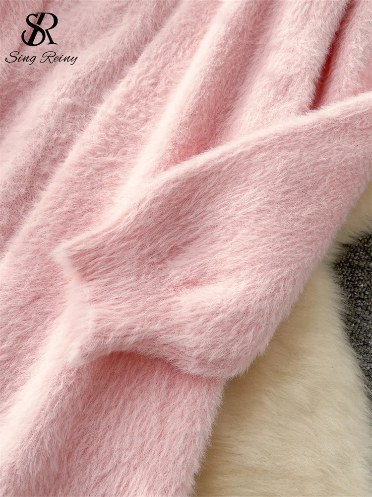 Singreiny Winter Gentle Cashmere Open Skirt Loose Fur Home Textile Womens Autumn Solid Casual Soft Warm Coat 241011