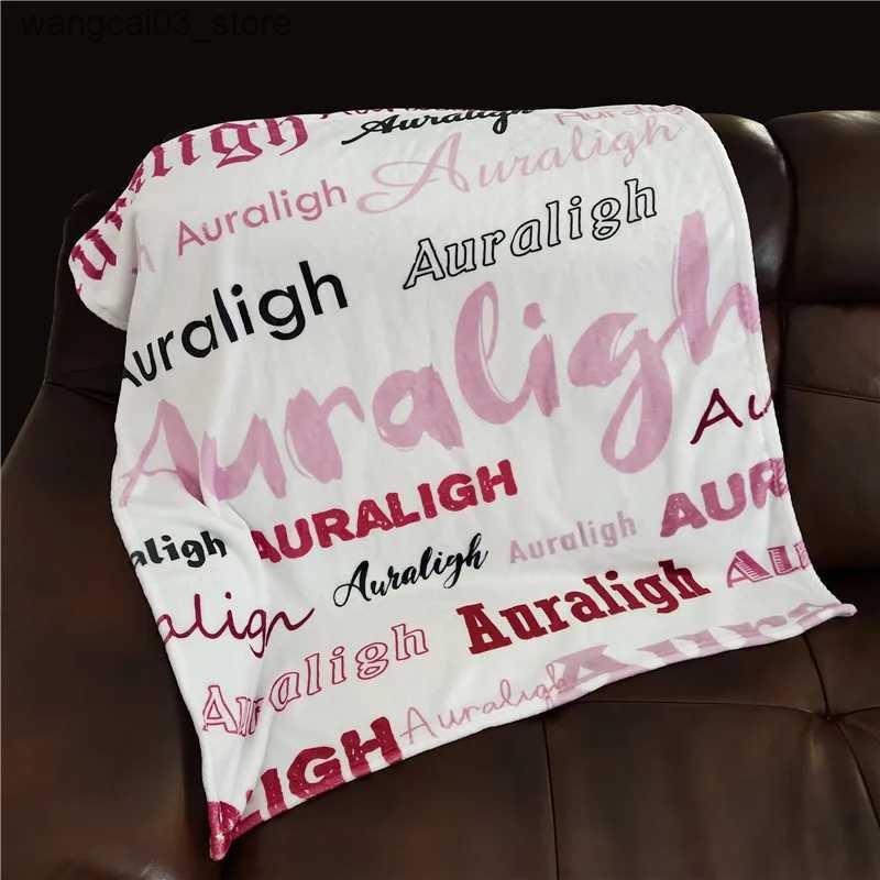 Blankets Swaddling Name Personalized Flannel Fleece Baby Blanket Swaddle Wrap For Newborn Boy Girl Baby Bedding Birthday Gift Idea L240910