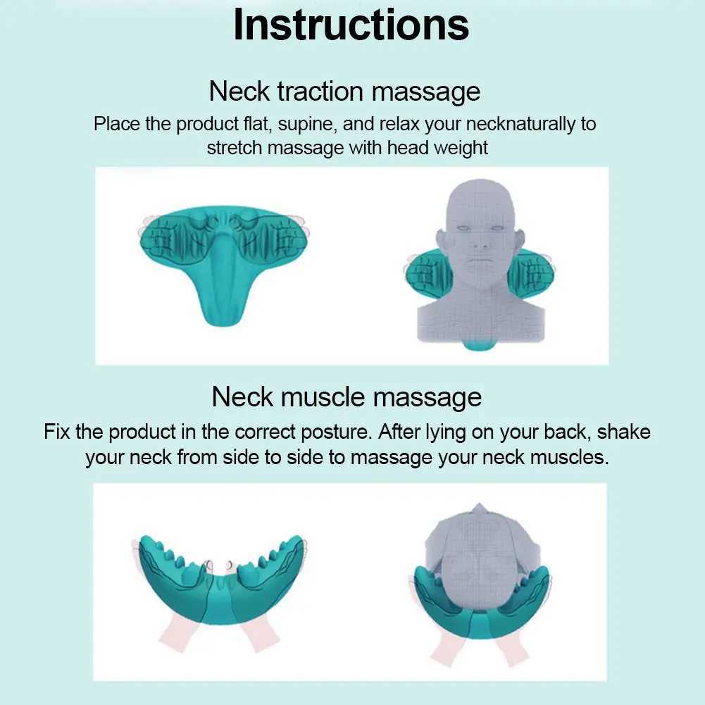 New Cervical Traction Device Neck and Shoulder Stretching Relaxer Orthodontic Finger Pressure Pillow Massager Supports Neck Stretching Pain Relief W24