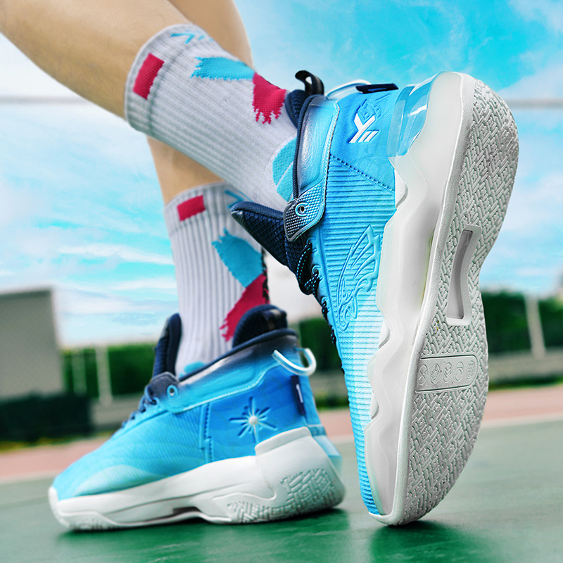 Luxury Brand Blue Basketball Shoes For Men Non-slip High Top Platform Sneakers Man Outdoor Professional Men's Training Shoes