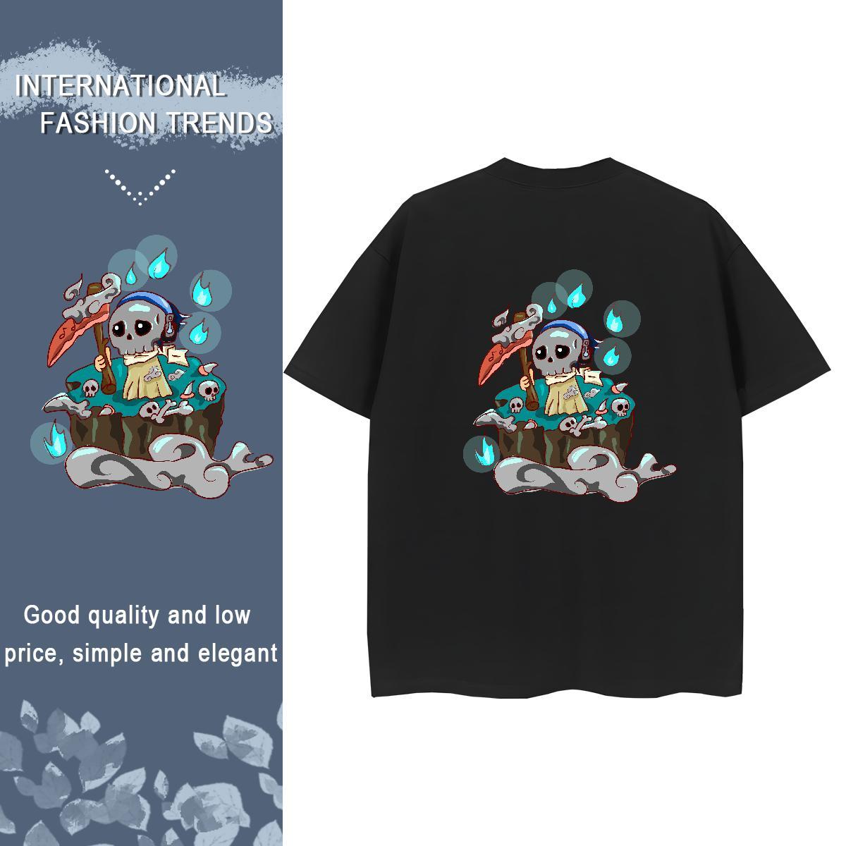 Factory Direct Woman T Shirts 230g 100% Cotton Short sleeve Soft High Street Hip Hop skull Women Tshirts Designer Nice Anime Tops