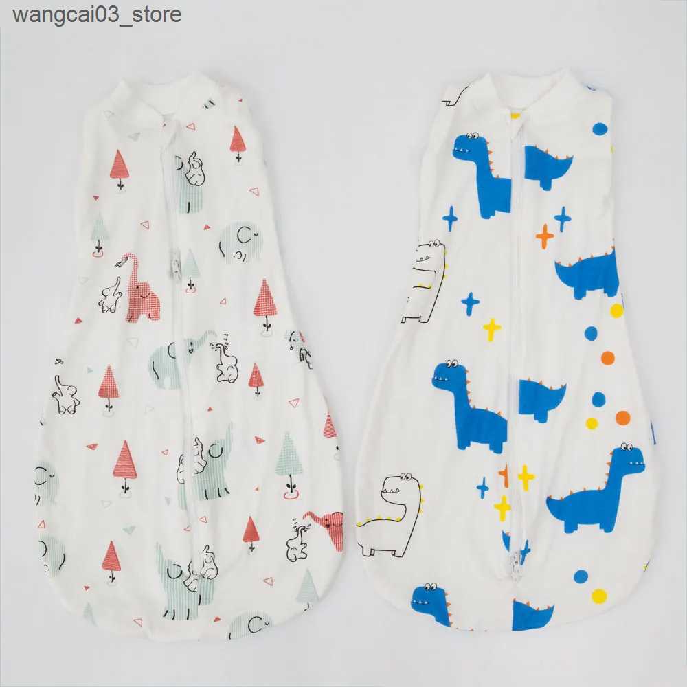 Blankets Swaddling 2in1 Multifunctional Sleeping Bag For Newborn 100% Cotton Cute Print Baby Blanket Soft 0-6M Baby Swaddle Sack Aircondition L240910