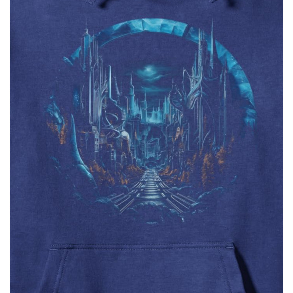 Hoodie for Mens Womens Futuristic Cityscape Sci-Fi City Lovers Graphic Holiday Tees Pullover Hoodie Graphic Hoodies sweatshirt Pullover Long Sleeve